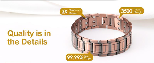 Red Copper Magnetic Bracelet, Fashionable Retro Red Copper Cross Double-Row Magnet, Men's Gift