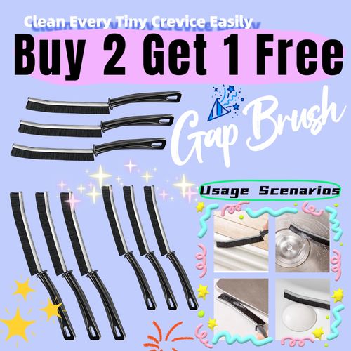 Buy 2 Get 1 Free 3 in 1 Hard-Bristled Crevice Cleaning Brush - Thin Slim Gap Cleaner for Toilet Kitchen Bathroom, Dead Corner Brush for Window Tile Door Shelf