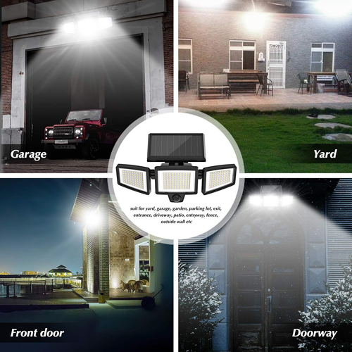 IP65 Waterproof Motion Sensor Solar Light 5-Head Remote Control Security Wall for Garden Outdoor Small Detachable Outdoor Solar Powered Security Light Solar Light Motion Detection Sensor