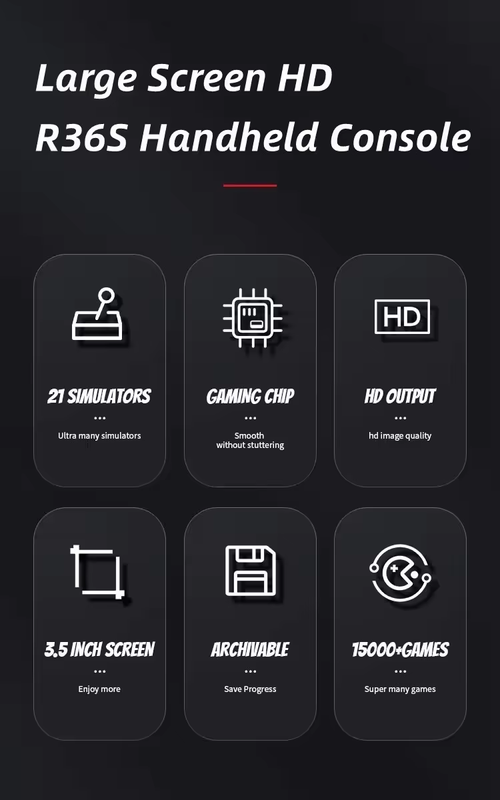 R36S Handheld Game Console: Linux System, 64GB Memory, 15,000 Games, 3.5-inch Screen, Retro Classic Portable Pocket Video Game Console, Handheld Game Player