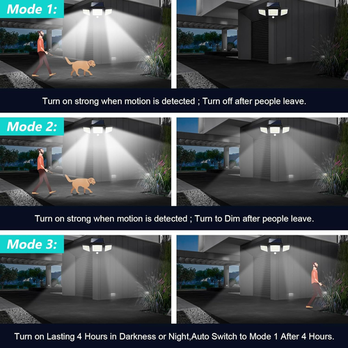 IP65 Waterproof Motion Sensor Solar Light 5-Head Remote Control Security Wall for Garden Outdoor Small Detachable Outdoor Solar Powered Security Light Solar Light Motion Detection Sensor