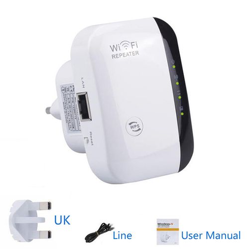 UK Plug 2.4G Wi-Fi Repeater Booster 300Mbps - Fast Speed Wireless Signal Amplifier Access Point, Small Size Custom WLAN Hotspot Extender