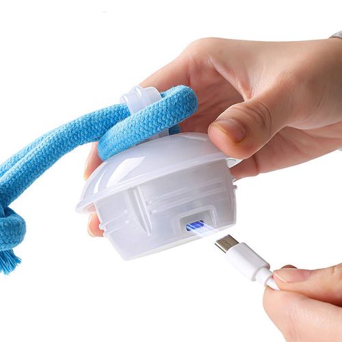 2025 New Smart Interactive Dog Squeaky Ball Toy - Automatic Moving Rolling Ball with Removable Rope, Wicked Active Dog Toy for Interactive Play