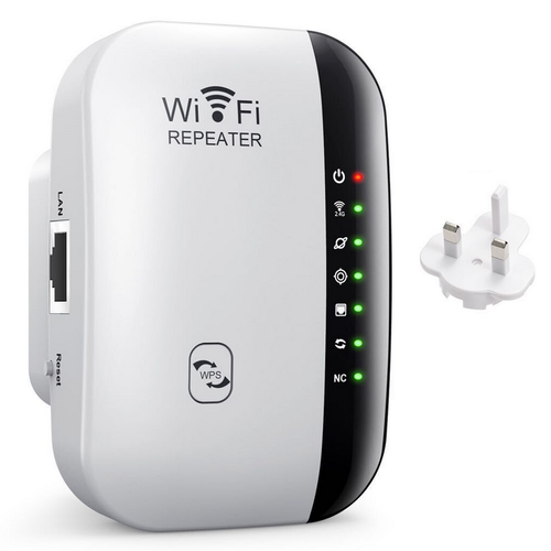 UK Plug 2.4G Wi-Fi Repeater Booster 300Mbps - Fast Speed Wireless Signal Amplifier Access Point, Small Size Custom WLAN Hotspot Extender
