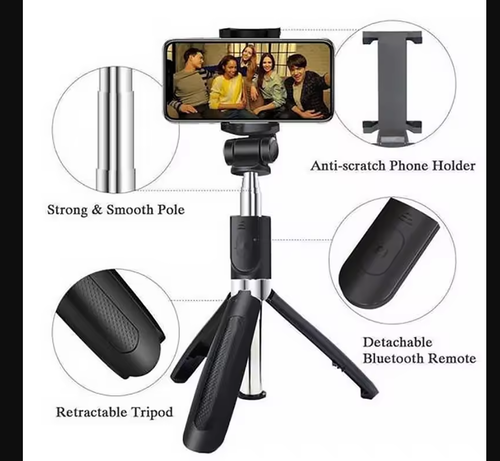 H1 Wireless Bluetooth Selfie Stick tripod monopod stand Phone holder for Outdoor travel 3 IN 1