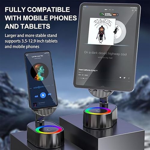 Upgraded Cell Phone Stand with Induction Speaker Atmosphere Light