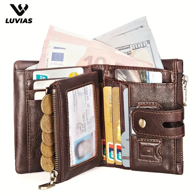 Men's Vintage Bifold Wallet with Chain