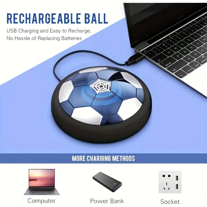 Rechargeable LED Soccer Ball with Foam Bumper, Air Cushion Design, PP Material, Ideal Gift for Boys and Girls