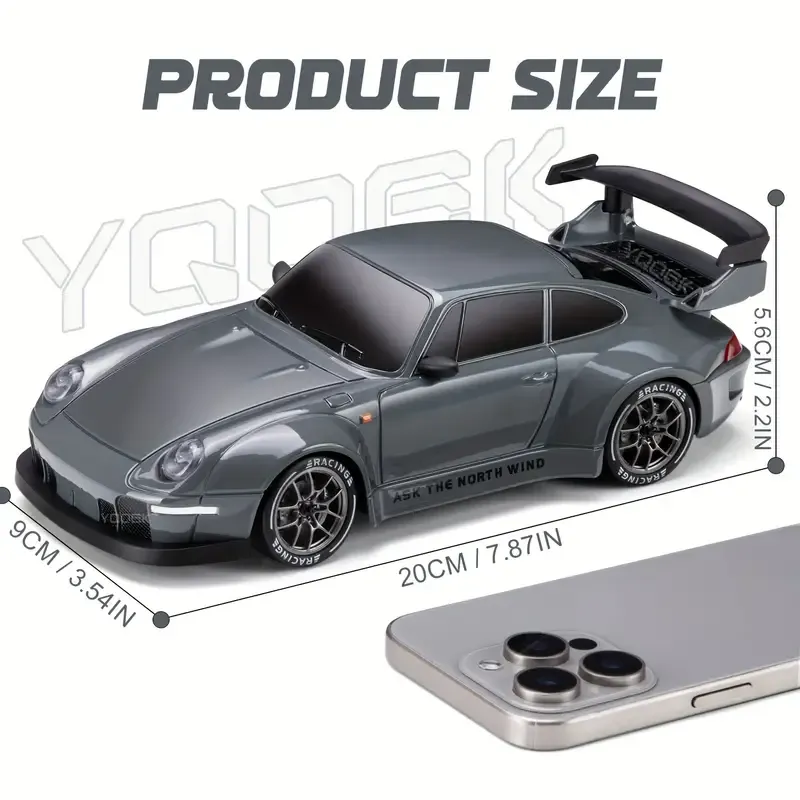 Half off clearance promotion 1:24 Scale Drift Car Remote Control Toy, 2.4GHz 4WD with Flashing Lights, Tires & Roadblock