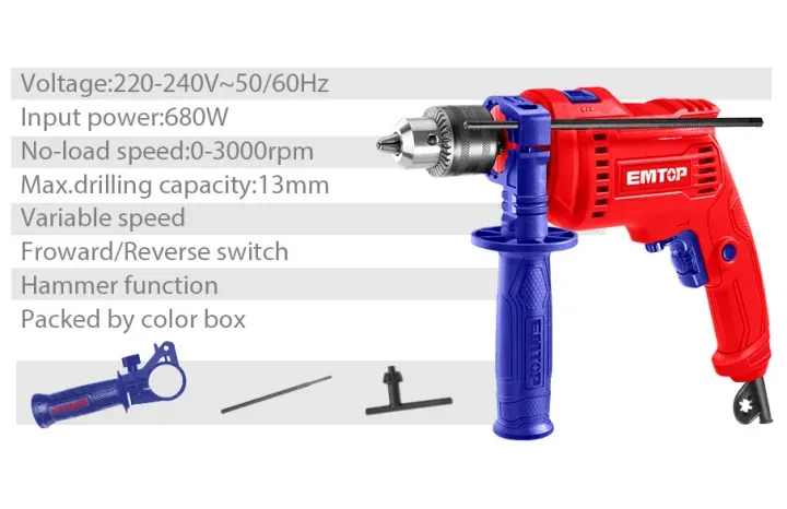 Variable Speed Professional Hand Impact Power Drill Wall Drill Tool