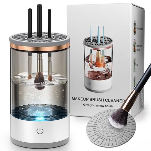 Makeup Brush Cleaner, Portable and Compact Design, Quick Cleaning and Bacteria Elimination, Black