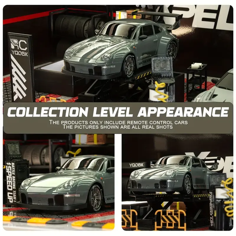 Half off clearance promotion 1:24 Scale Drift Car Remote Control Toy, 2.4GHz 4WD with Flashing Lights, Tires & Roadblock