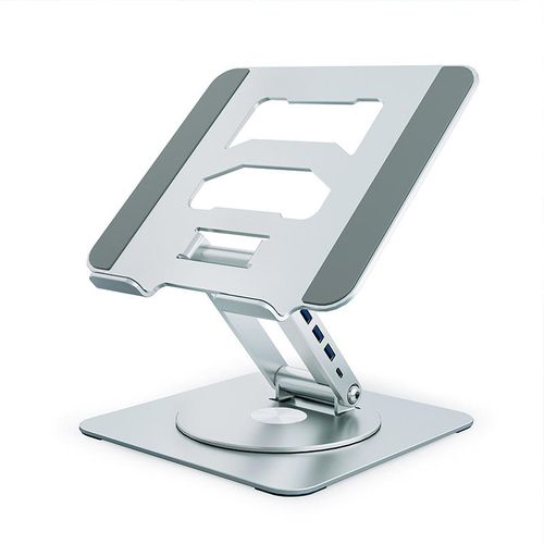 Premium Full Metal Rotating Folding Stand with Expanding Docking Station for Laptop & Desktop Computer