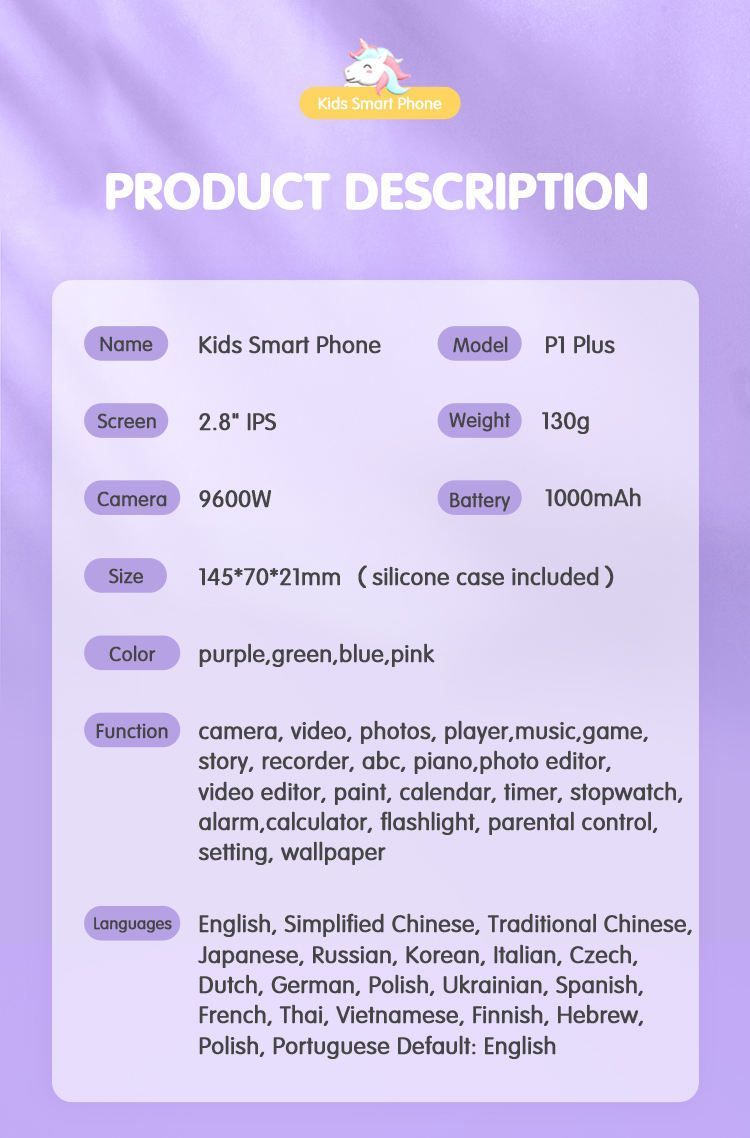 2025 Mini Smart Kids' Camera Phone Toy with Photo-Taking Learning Function 2.8-inch Touchscreen Parent-Controllable