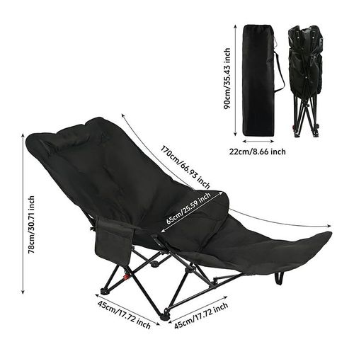 Chaise Lounge Outdoor Folding Chair Camping Chair Portable Moon Chair Adjustable Office Siesta Beach Chair Fishing Stool
