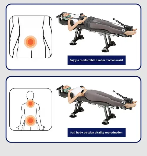 Electric Traction and Stretching Device: Inclined Flat-Leg Training Bench — Orthopedic Traction Bed for Cervical and Lumbar Spine Decompression and Relaxation