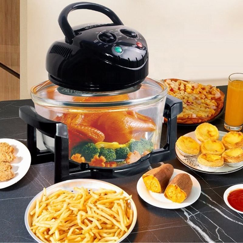 8 in 1 Multifunction Cooker Desktop Glass air Fryer Electric Wave Turbo Convection Oven 20L Oven for Home