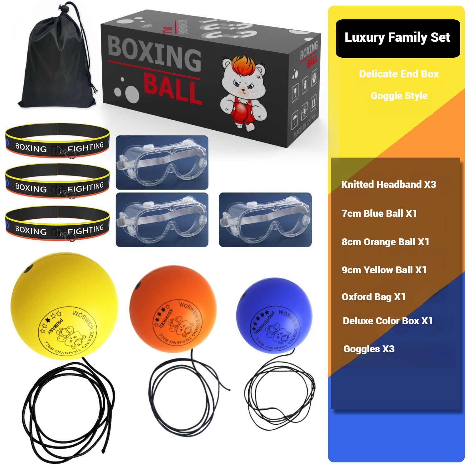 Adult Children's Training Fitness Home Entertainer Head-Mounted Boxing Reaction Ball Decompression Vent Speed Ball Speed Ball