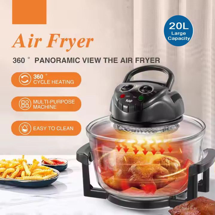 8 in 1 Multifunction Cooker Desktop Glass air Fryer Electric Wave Turbo Convection Oven 20L Oven for Home