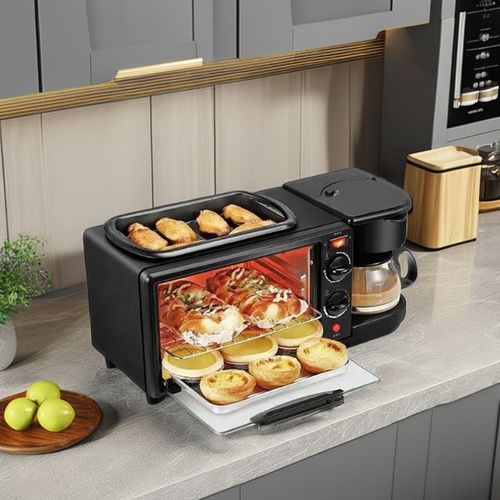 Large Space 3-in-1 Multifunctional Breakfast Machine Includes Coffee Maker-for Busy Mornings