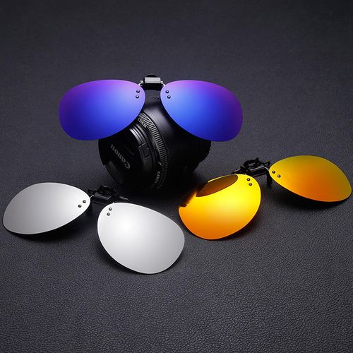 UV400 Unisex Polarized Clip-On Sunglasses Fashionable Oval Sun Glasses for Big Spectacle Frames for Men & Women