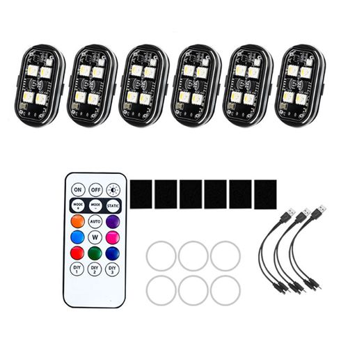 8 Colors LED Strobe Lights Wireless Car Decor Atmosphere Light Rechargeable Led Lights Anti-Collision LED Warning Light
