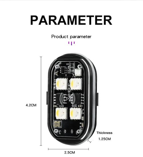 8 Colors LED Strobe Lights Wireless Car Decor Atmosphere Light Rechargeable Led Lights Anti-Collision LED Warning Light