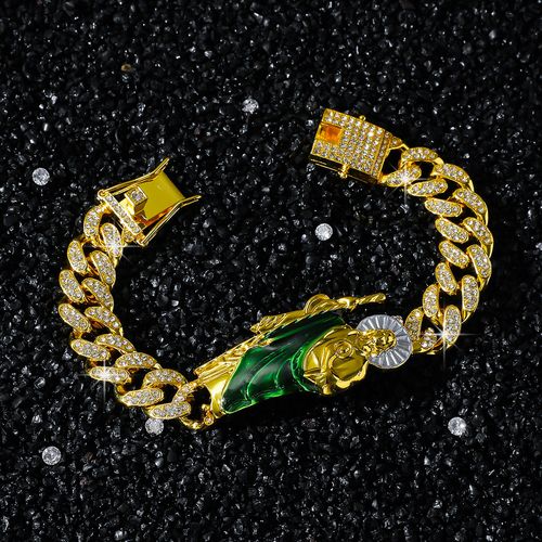 New hip-hop trendy men's style diamond-encrusted chain religious St. Jude accessory personalized patchwork St. Jude bracelet