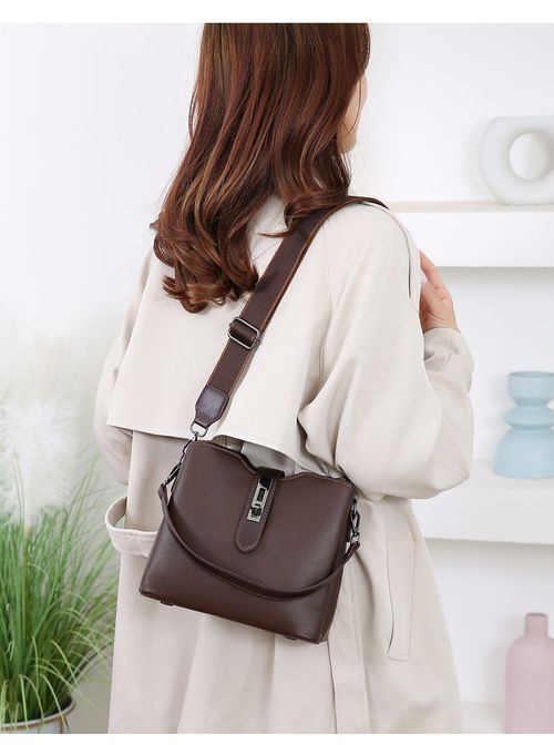 2025 New Style Versatile Handheld Bucket Bag Retro Shoulder Bag