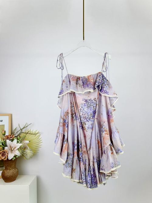 Zimmermann 2025 Summer New CASCADIAN Ruffle Mini Dress