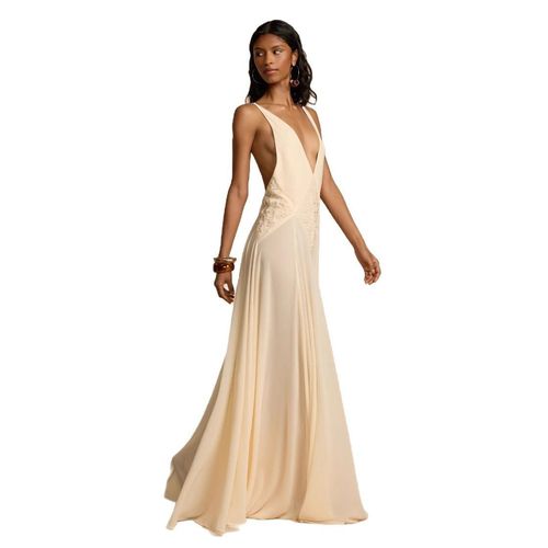 2025 women's clothing temperament fashion simple hollow splicing lace sling color dress