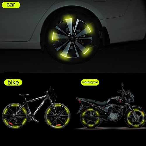 Waterproof wheel hub reflective strips