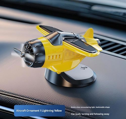 Car-mounted solar powered airplane ornament