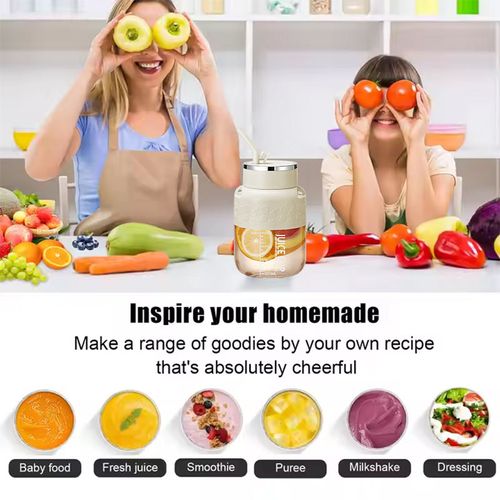 Portable Juicing Bucket Electric 800ml Sports Cup Fresh Fruit Juicer With Large Capacity and 10 Stainless Steel Blades