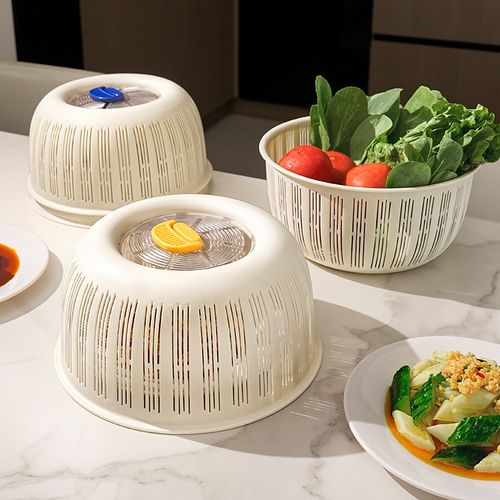 Two-in-one leftovers cover, fruit and vegetable basket