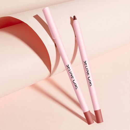Custom Logo Retractable Vegan Scent Creamy Brown Nude Gel Lip Liner Set Private Label Lipliner
