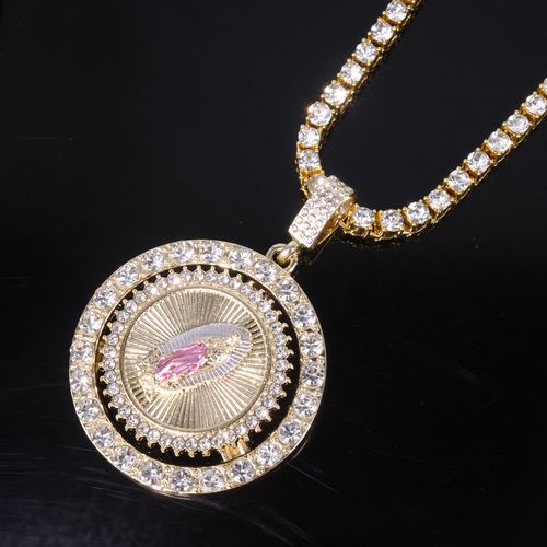 Rotatable Virgin Mary statue pendant