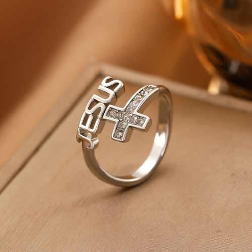 Jesus Cross Open Ring