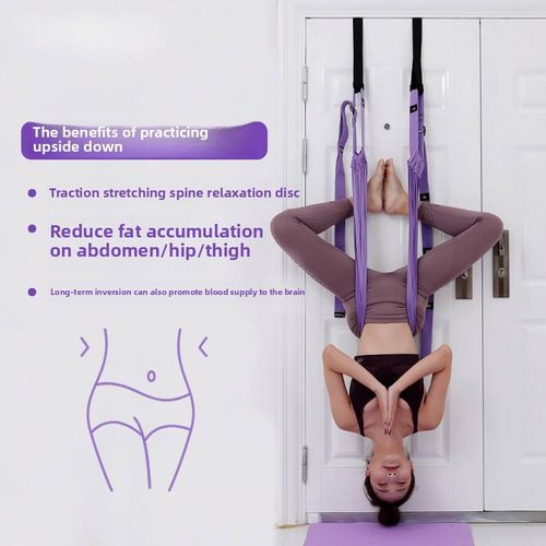 Female Elastic Stretch Back Bending Aerial Yoga Trainer Door Handstand and Rope Suspension for Lower Waist Fitness Training