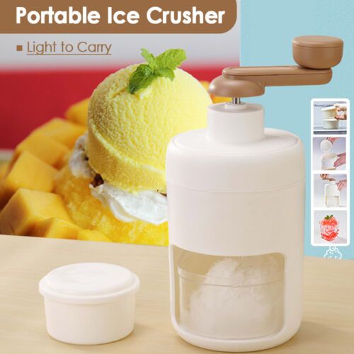 Shaved Ice Machine Manual Snow Cone Machine Portable Ice Crusher Machine Free Ice Cube Tray Kitchen Tool