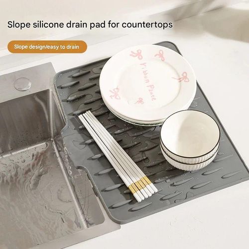 Slope silicone drain pad for countertops