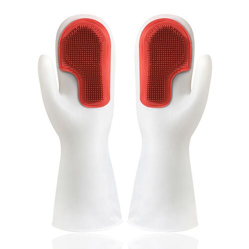 Pvc Cleaning Gloves Dish Washing Silicone Brush Gloves Silicone Brush Scrubber Silicone Brushing Gloves
