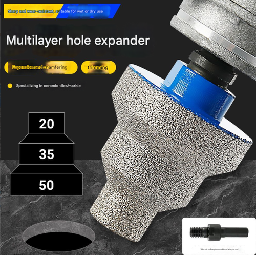 Brazing multi-layer pagoda drill bit conical reamer diamond tile marble hole opening trimming concrete chamfering tool