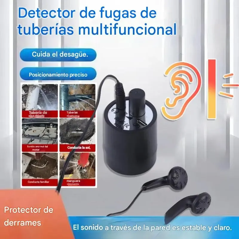 Small black detector collects water leakage pickup wall sound collection pipeline sound industrial wireless detector