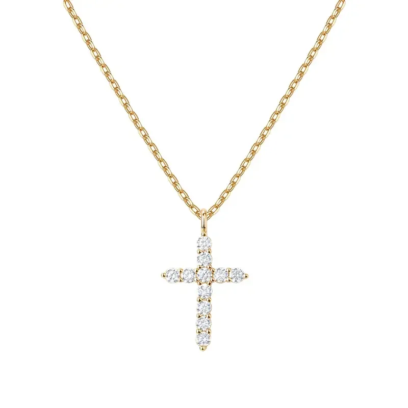 PAVOI 14K Gold Plated Cross Pendant Necklace for Women - Hypoallergenic Cubic Zirconia Cross Necklace - Dainty Necklace Christian Faith Gold Jewelry Gifts