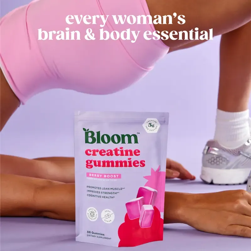 Bloom Nutrition Creatine Gummies - Energy, Cognitive Health & Post-Workout Muscle Recovery Promotes & Muscle Improves - Creatine for Women