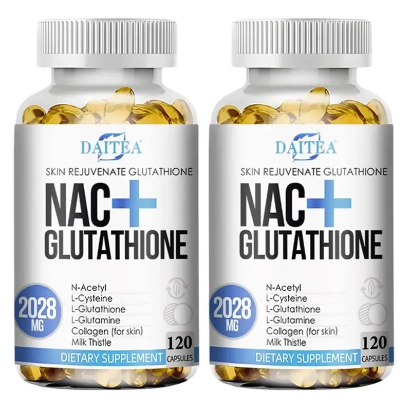Daitea NAC + Glutathione Health Supplement, Supports Liver Health, Supports Skin Health,120 Capsules Vitamins Healthcare