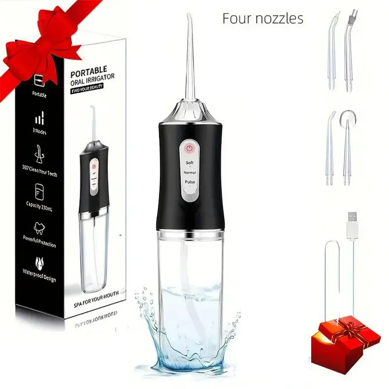 Electric Water Flosser Oral Irrigator, Portable Dental Care Device, Effective Plaque Removal, Easy to Use, Ideal for Home & Travel, Water Flosser Cordless