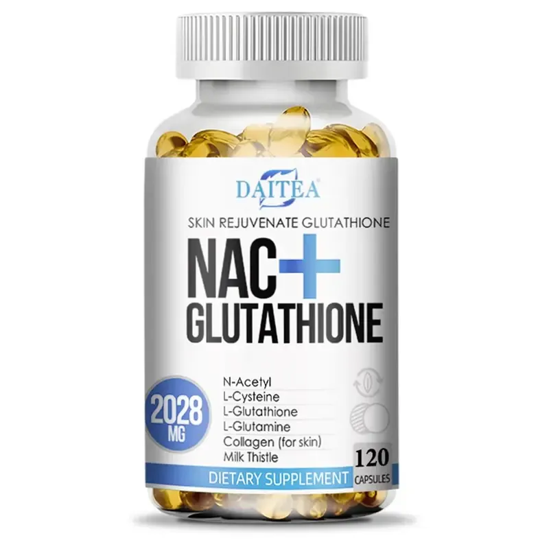 Daitea NAC + Glutathione Health Supplement, Supports Liver Health, Supports Skin Health,120 Capsules Vitamins Healthcare