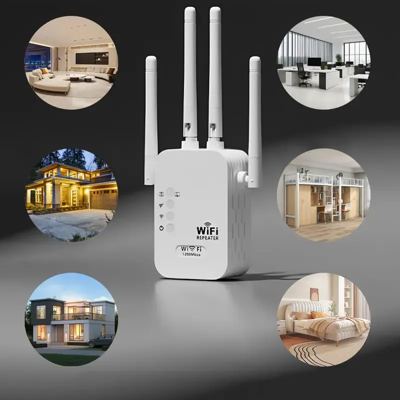 WiFi Extender 2026, AC1200 Dual Band (5GHz 2.4GHz) Signal Booster, Covers 10,000 sq. ft & 50 Devices, Repeater with Ethernet Port for Home, Gifts